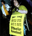No one should ever have to prove their personhood No one should ever have to prove their personhood sign